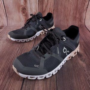 On Running Black and Beige Athletic Shoes